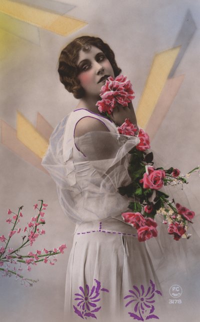 Woman with flowers by French Photographer